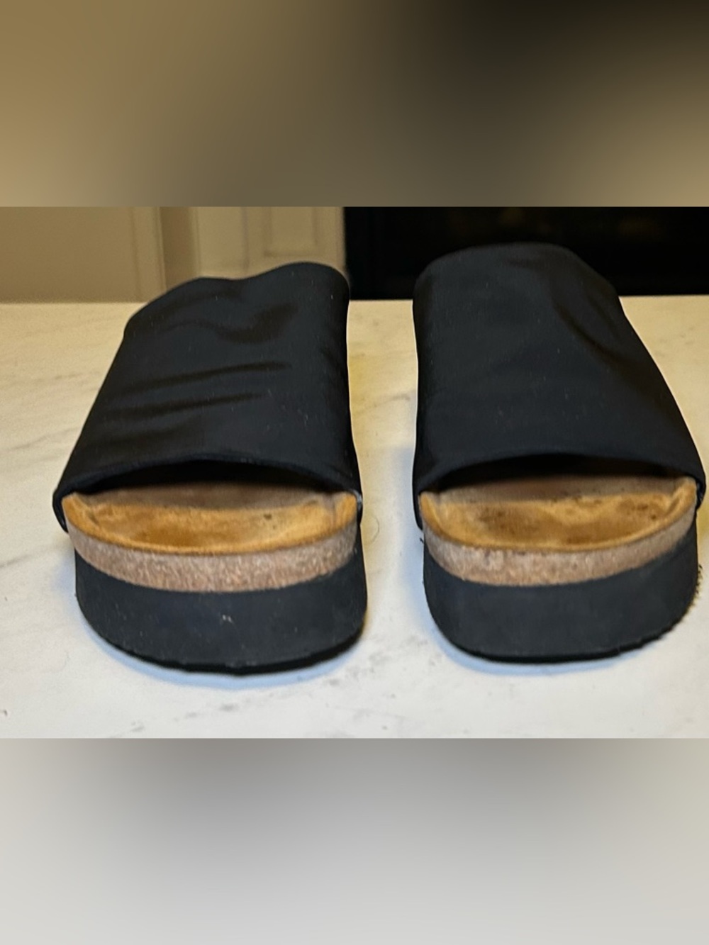 Naot tampa platform sandal y2k elastic stretch slides slip on cork bed black 39 - Picture 5 of 8